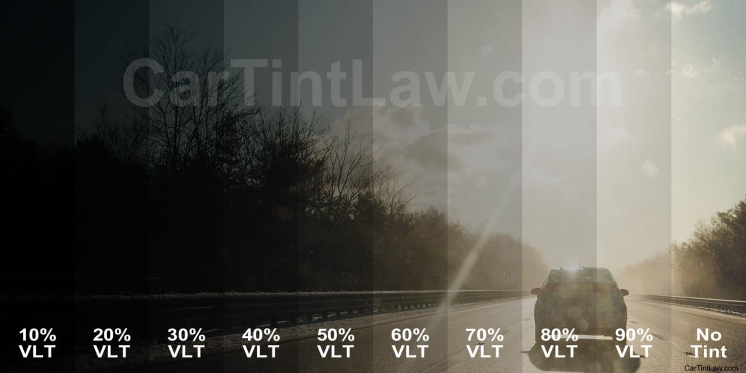 Window Tint Darkness Chart & VLT Examples - Car Tint Law